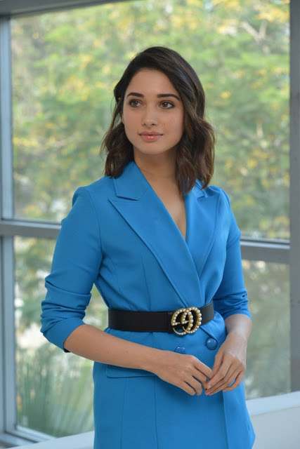 Tamanna Looking Cute In Blue Outfits 1