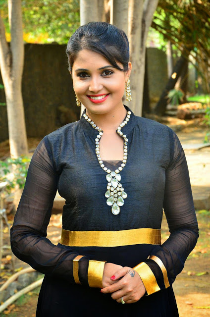 Sandra Amy South Indian Beautiful Actress in Hot Black Dress 330