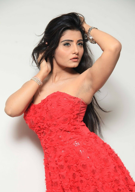 Aksha Bhatt Tamil Beautiful and Hot Actress Photos in Red Dress 56