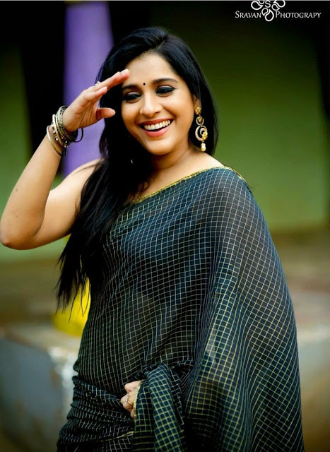 Telugu TV Actress Rashmi Gautam Photo Shoot In Black Saree 63