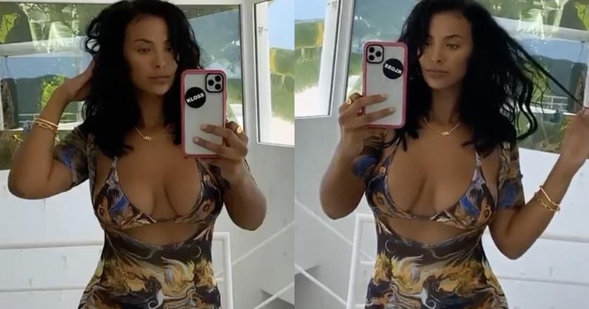 Maya Jama Looks Hot In Patterned Bikini 40