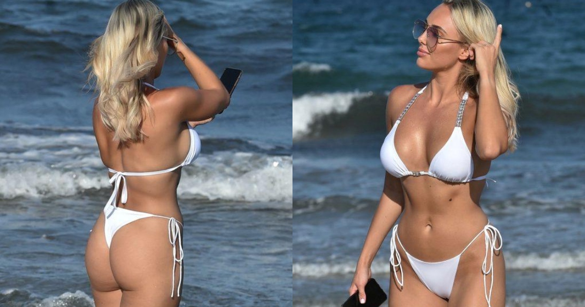 Amber Turner Enjoys Herself On Ibiza Beach 1