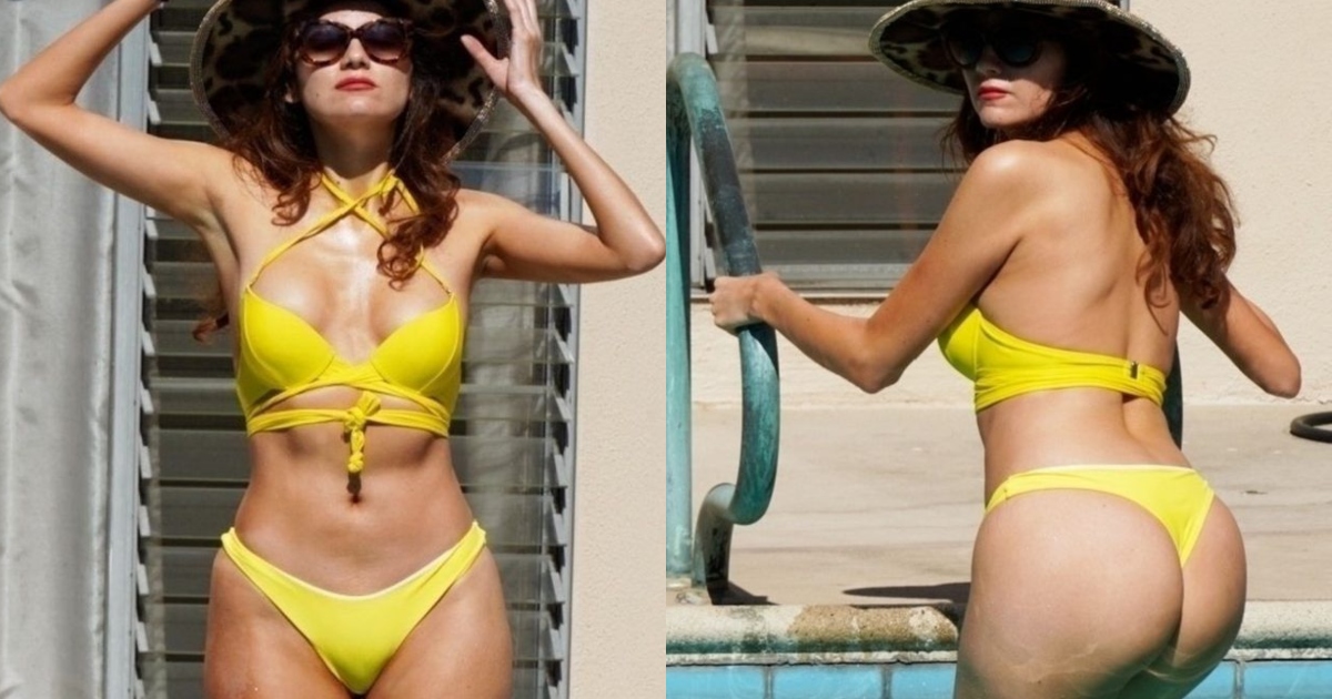Blanca Blanco Shows Off Her Curves In Yellow Bikini (15) 7