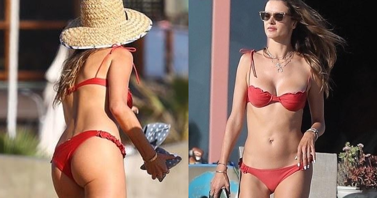 Alessandra Ambrosio Looks Stunning In Red Bikini 21
