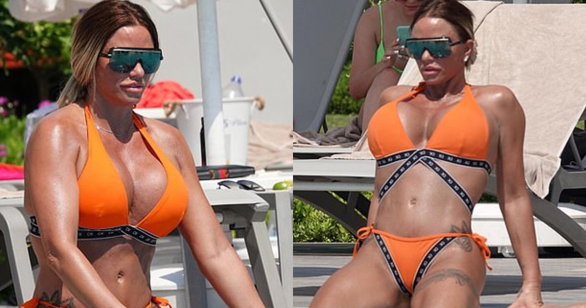 Katie Price Looks Stunning In Skimpy Orange Bikini 91