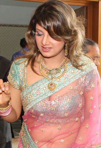 Tollywood Actress Rambha Photos In Pink Saree 1