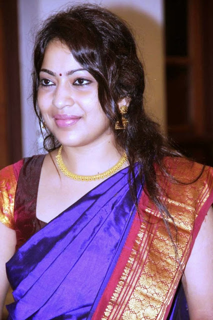 Actress Ramya Latest Photos In Traditional Blue Saree 1