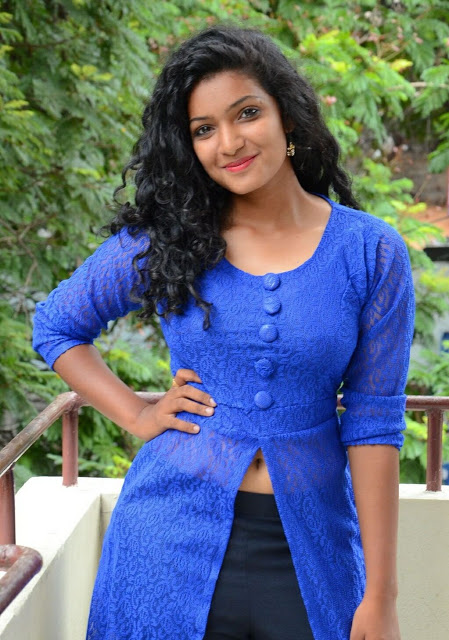 Gayathri Beautiful Tamil Actress Hot Still in Blue Dress 6