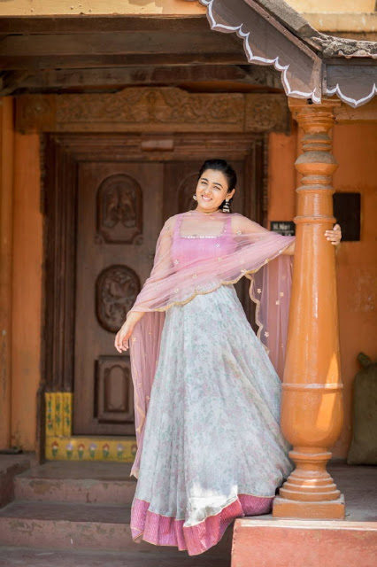 Actress Shalini Pandey Stills In Transparent Pink Dress 4