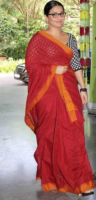 Bollywood Actress Vidya Balan Beautiful Pics In Red Saree 7