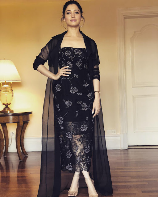 Tamanna Bhatia Latest Cute Pics In Black Dress 5
