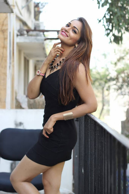 Actress Ashwini Hot Pics In Black Short Skirt 155