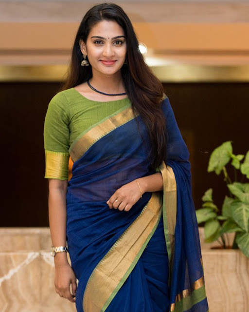 Tamil Actress Aditi Ravi Latest Images In Saree 1