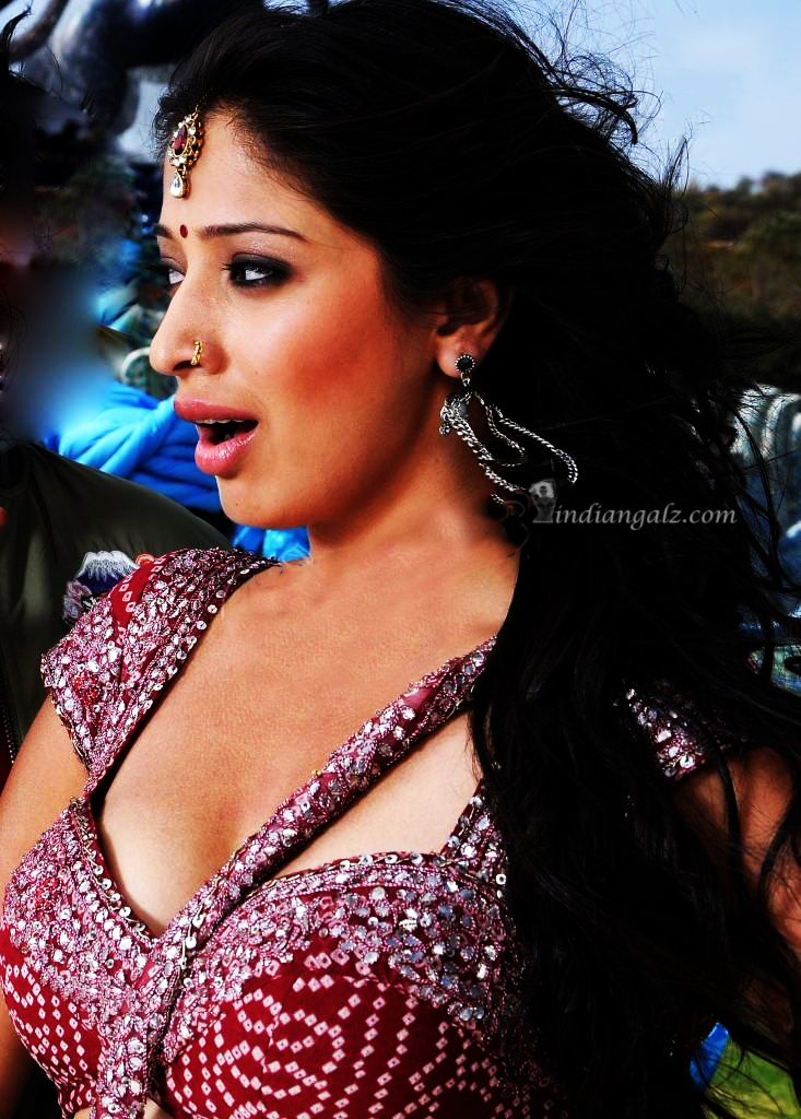 Lakshmi Raai – Hot cleavage in Red saree 3