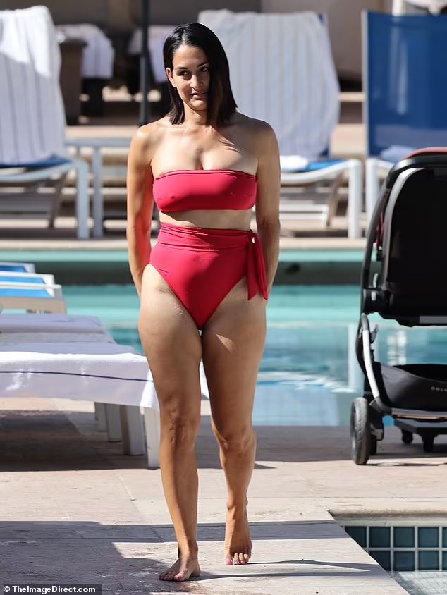 Donned In A Red-Hot Bikini, Nikki Bella Celebrates Easter In California 6